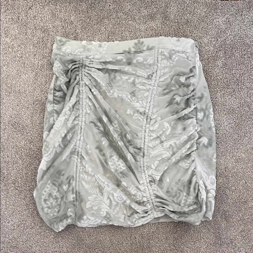 Urban outfitters velvet light green Floral Skirt